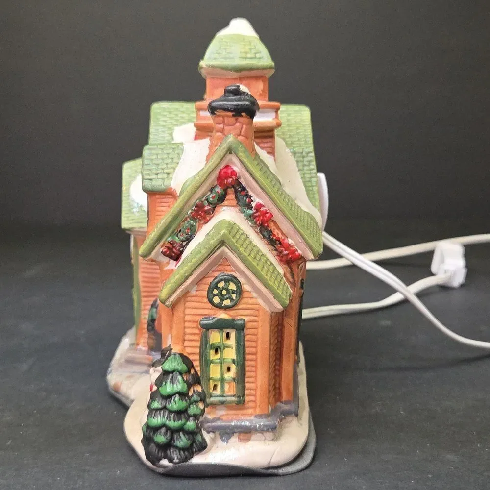 Vintage Holiday Schoolhouse‎ For Christmas Village